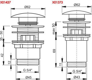 Донный клапан Ravak X01437 Click-Clack